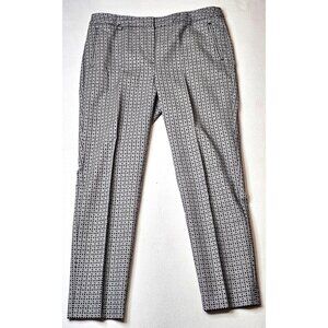 Adrianna Papell Womens Black & White Geometric Print Pant Size 12 Cotton Blend